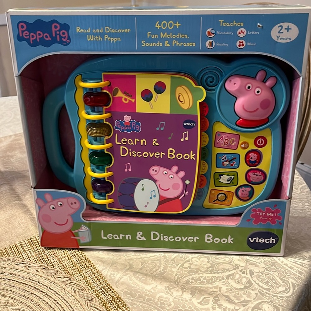 NEW! New Peppa Pig Toy Learn & Discover Book MultiColor Unisex Interactive Vtech